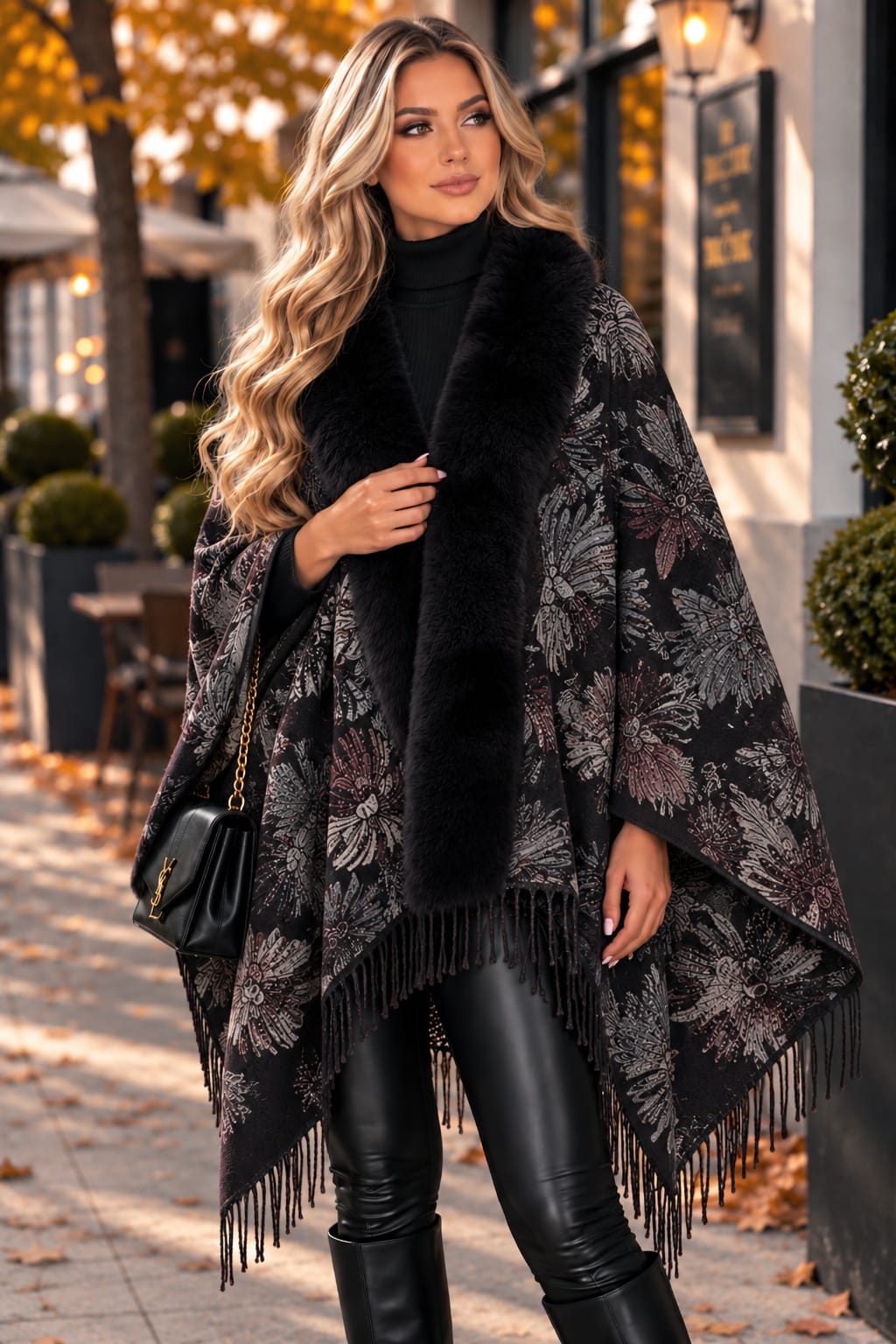 🍂 Poncho „Andreea” – Eleganță și căldură în sezonul rece 🤎