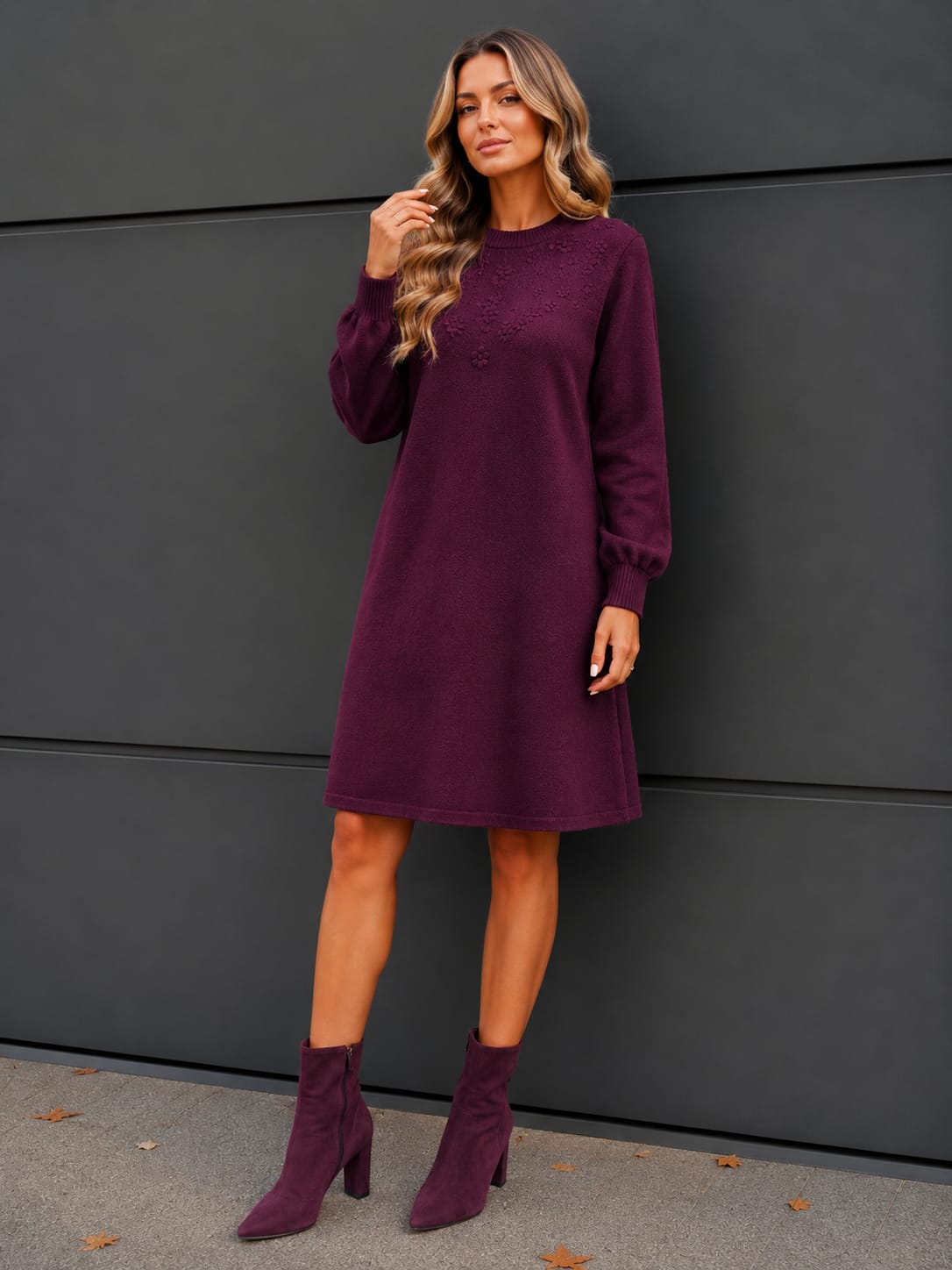 🤍 Rochie din tricot fin – model de toamnă