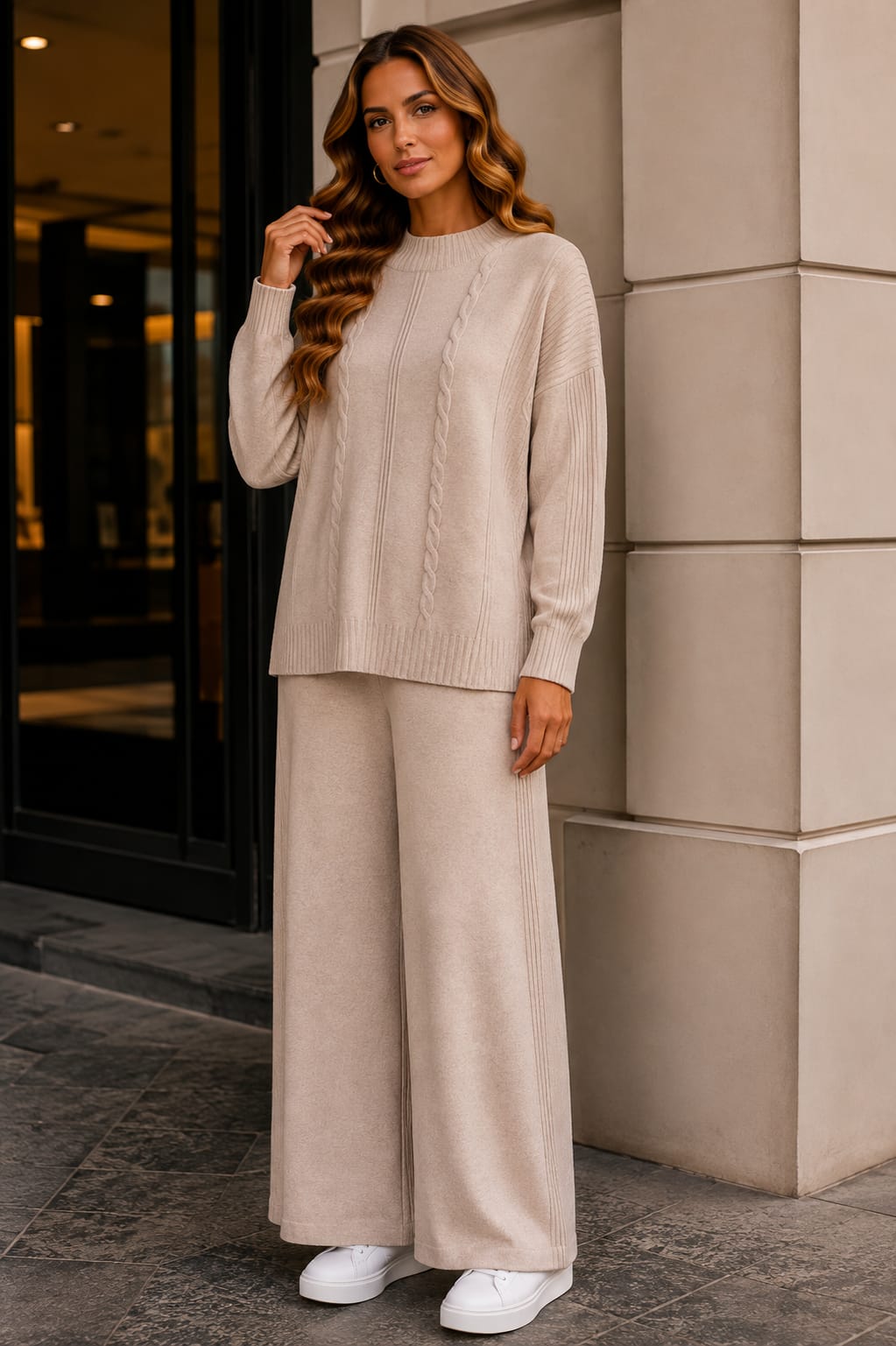 🤎Compleu Lorenza „Împletit Elegant” din tricot fin
