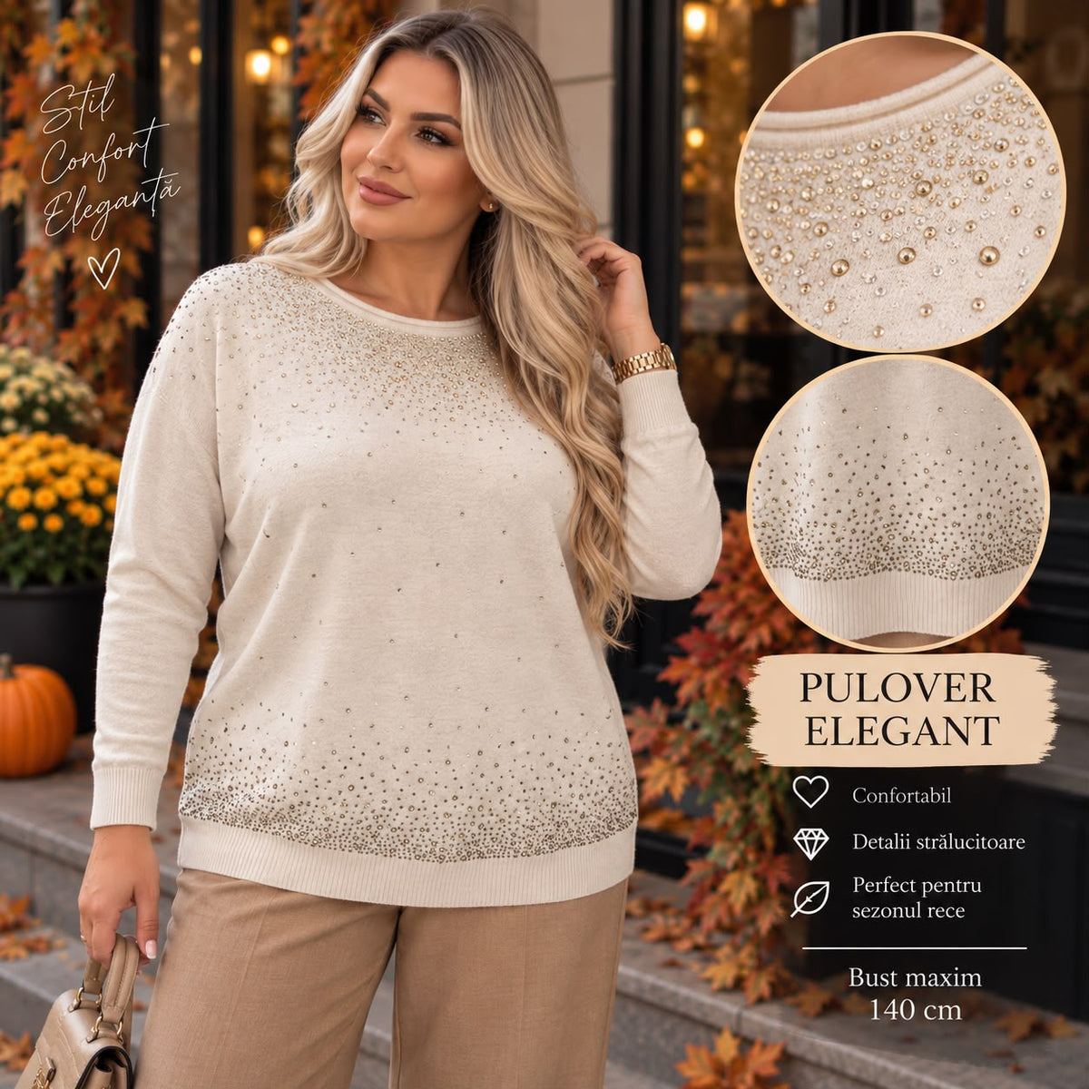 ✨ Pulover „Elegant” – detalii strălucitoare