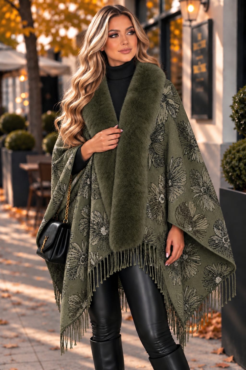 🍂 Poncho „Andreea” – Eleganță și căldură în sezonul rece 🤎